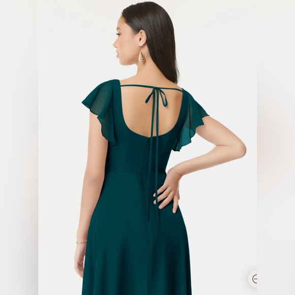 Azazie Bondi PINE GREEN Dress. - Picture 2 of 5